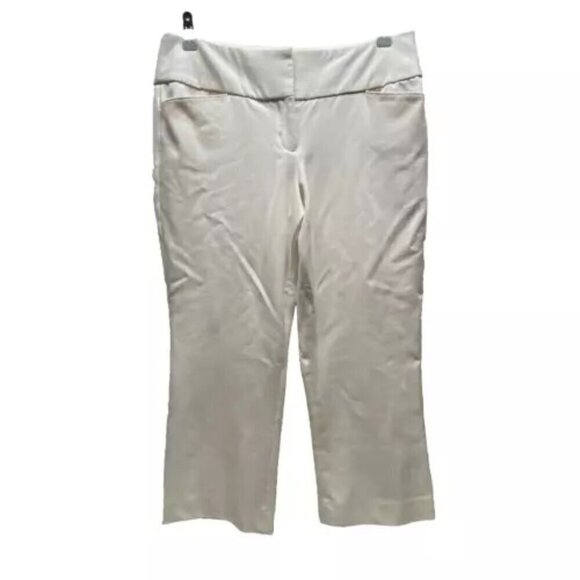 Express Editor Pants Women's Size 8 White Cropped Stretch Classy Career EUC - Picture 1 of 8